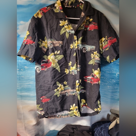 Pacific Legend Apparel Men's Size Medium‎ Hawaiian Print Mustang Shirt - Picture 1 of 5